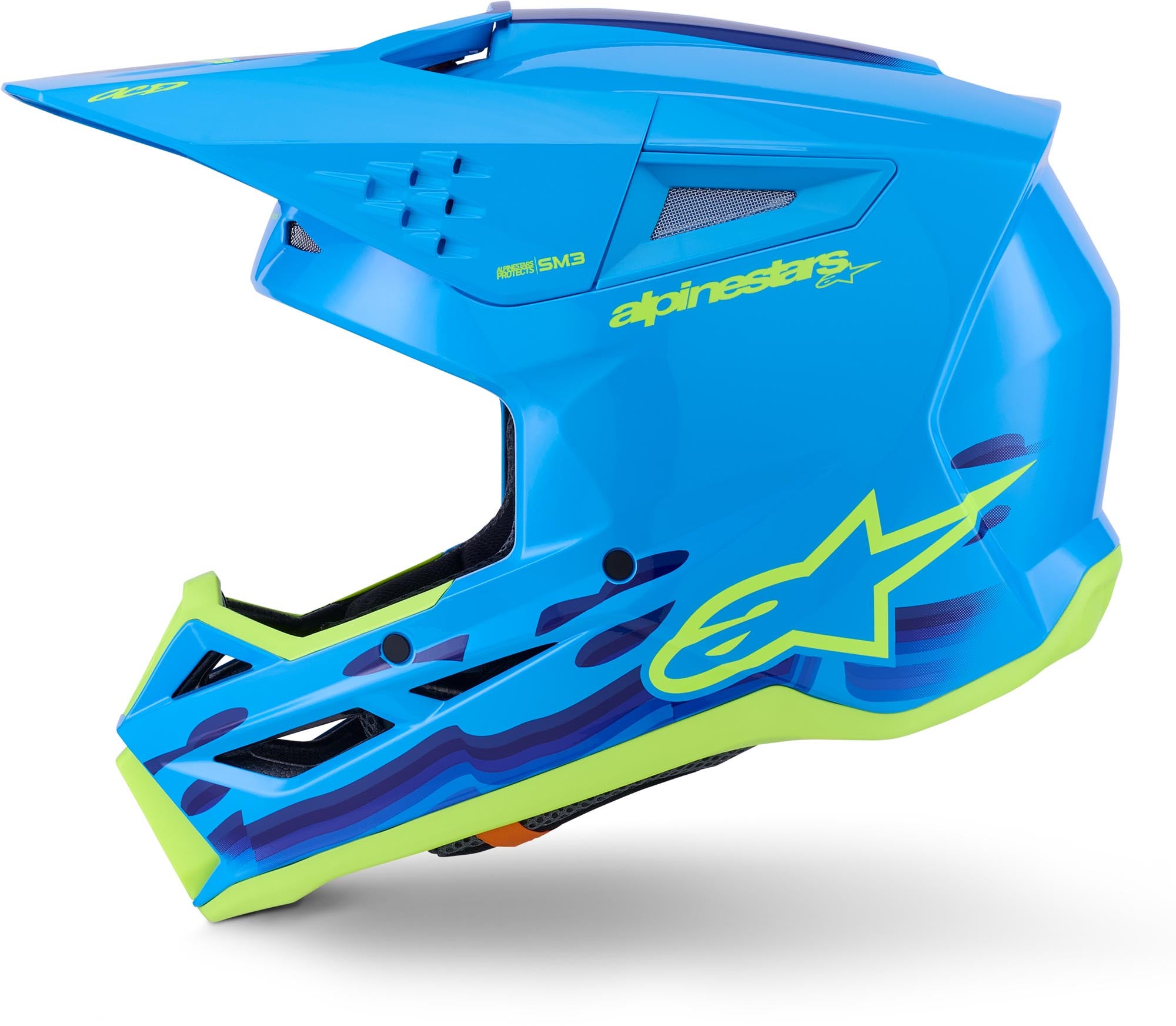 Alpinestars S-M3 Force Casco de motocross Azul/Amarillo S (55/56) Figura 6