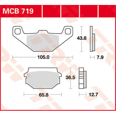 TRW Lucas Bremsbelag MCB719 Figur 1