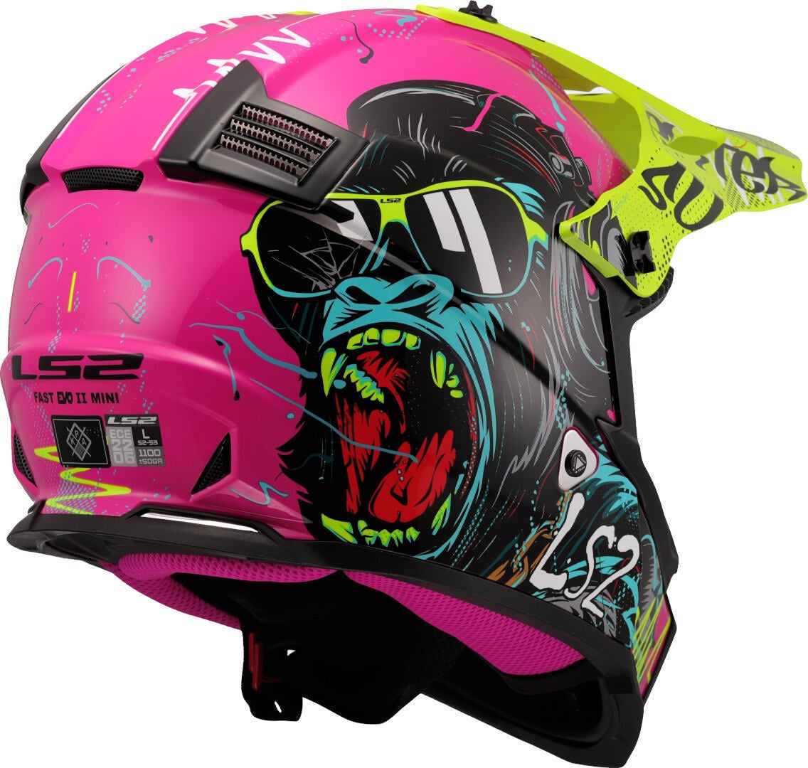 LS2 MX437 Fast Evo II Mini Gorilla Kinder Motocross Helm Y/S (47/48) Abbildung 5