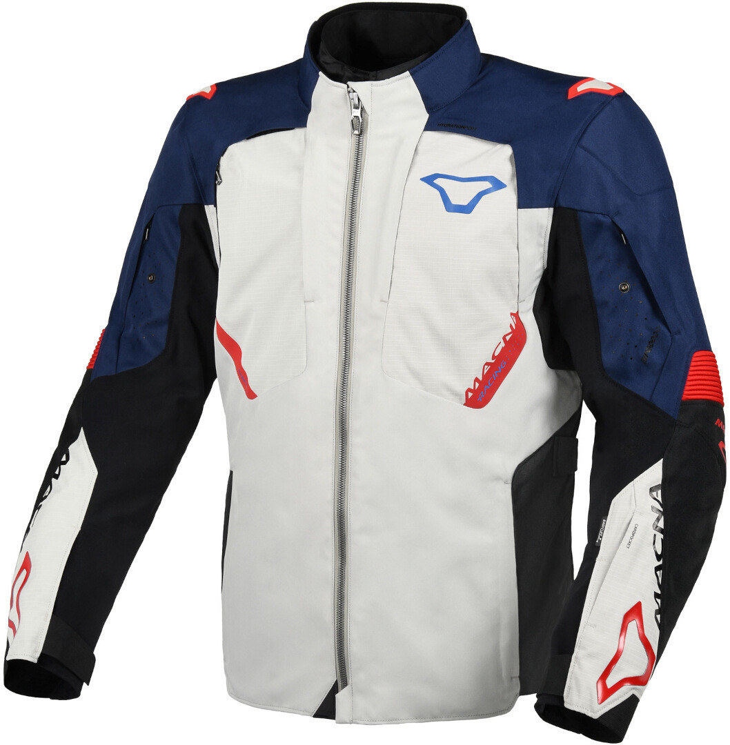 Macna Notch waterproof Motorcycle Textile Jacket light grey/blue/red M Figure 1