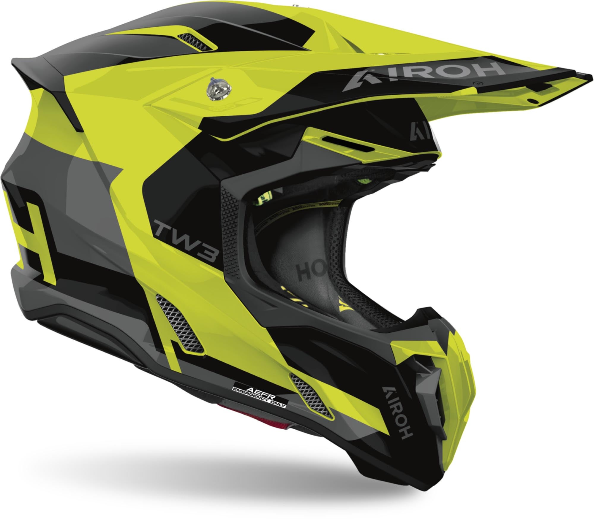 Airoh Twist 3 Fancy Motocross Helm schwarz/grau/fluo-gelb XXL (63) Abbildung 2