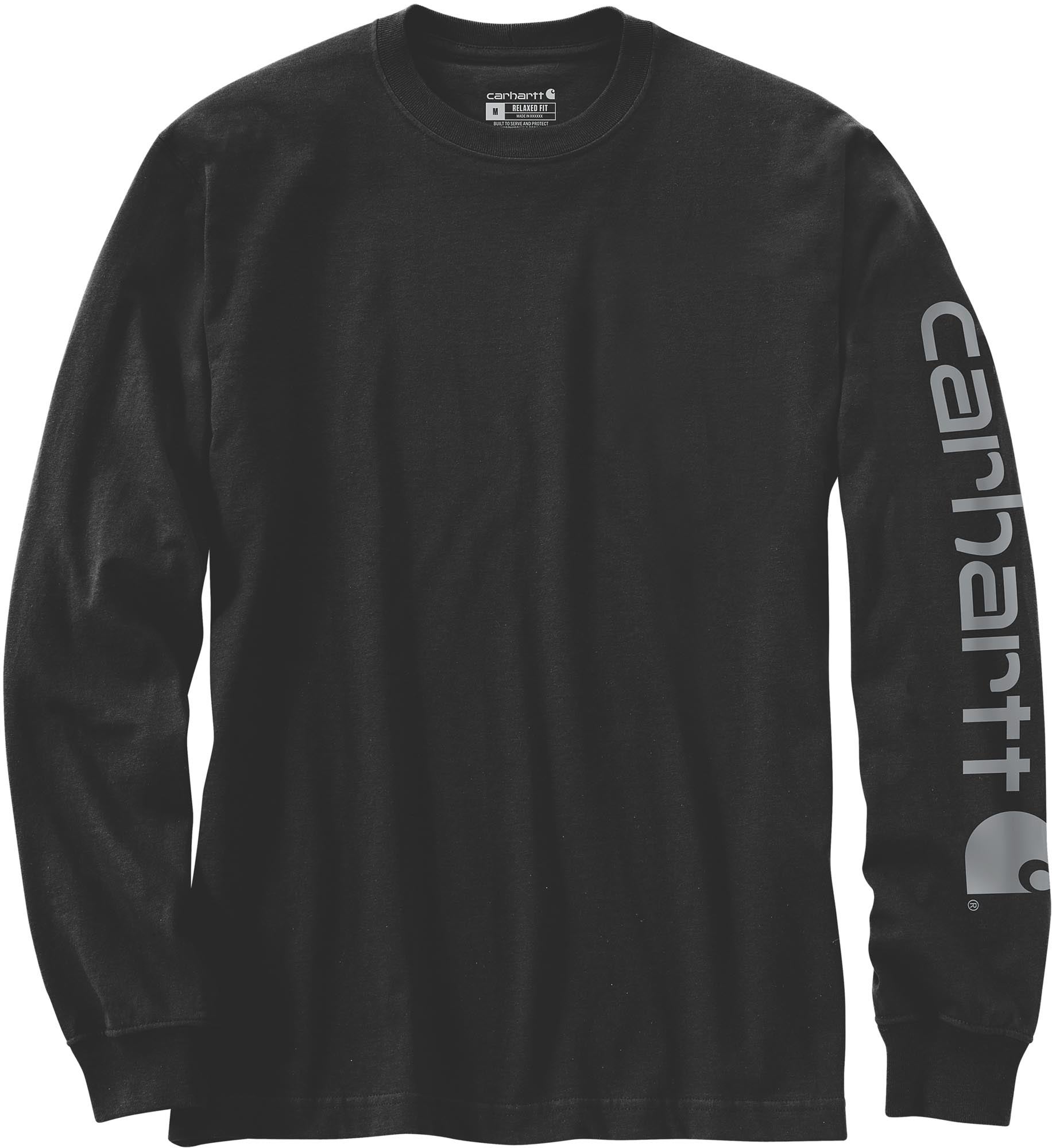 Carhartt Logo Longsleeve Czarno/Szary S Rysunek 1