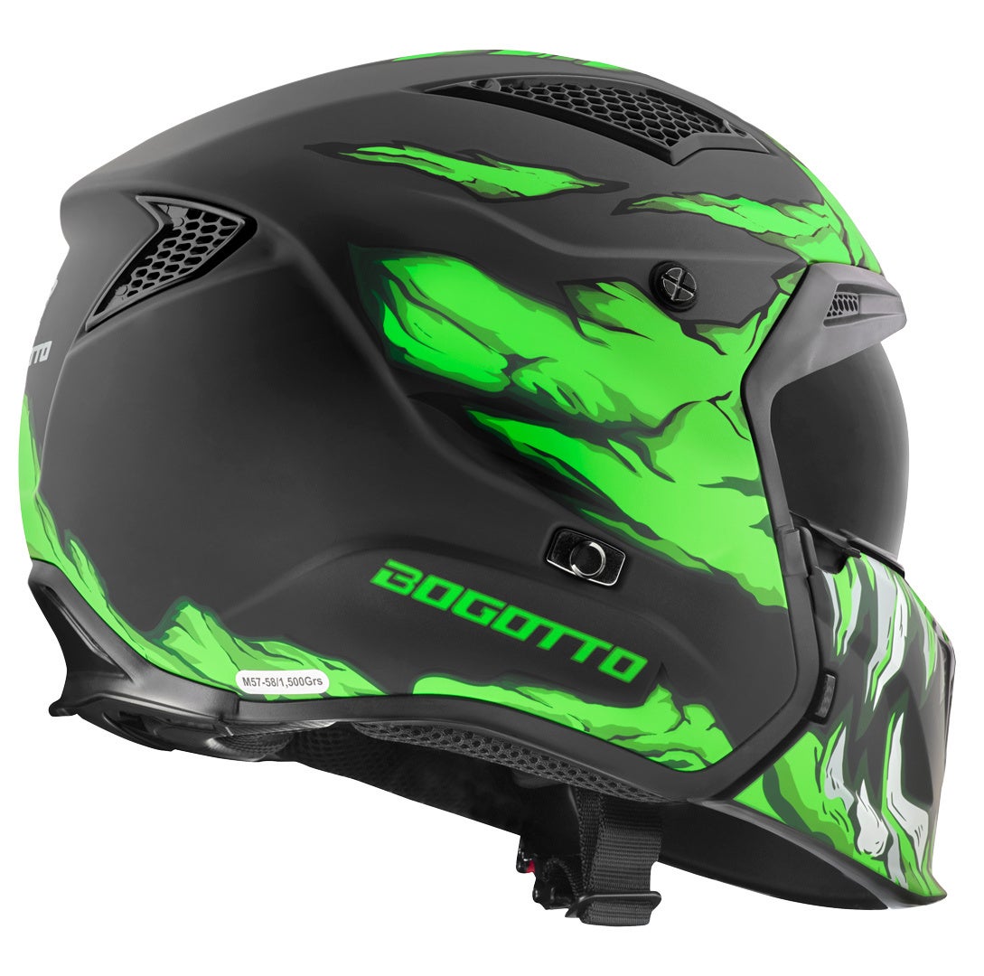 Bogotto Radic Skulash Casco Verde/Nero L Figura 16