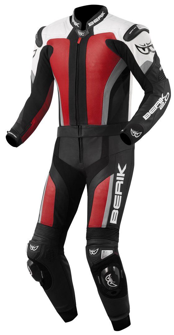 Berik Losail Two Piece Motorcycle Leather Suit black/white/red 60 Figure 1