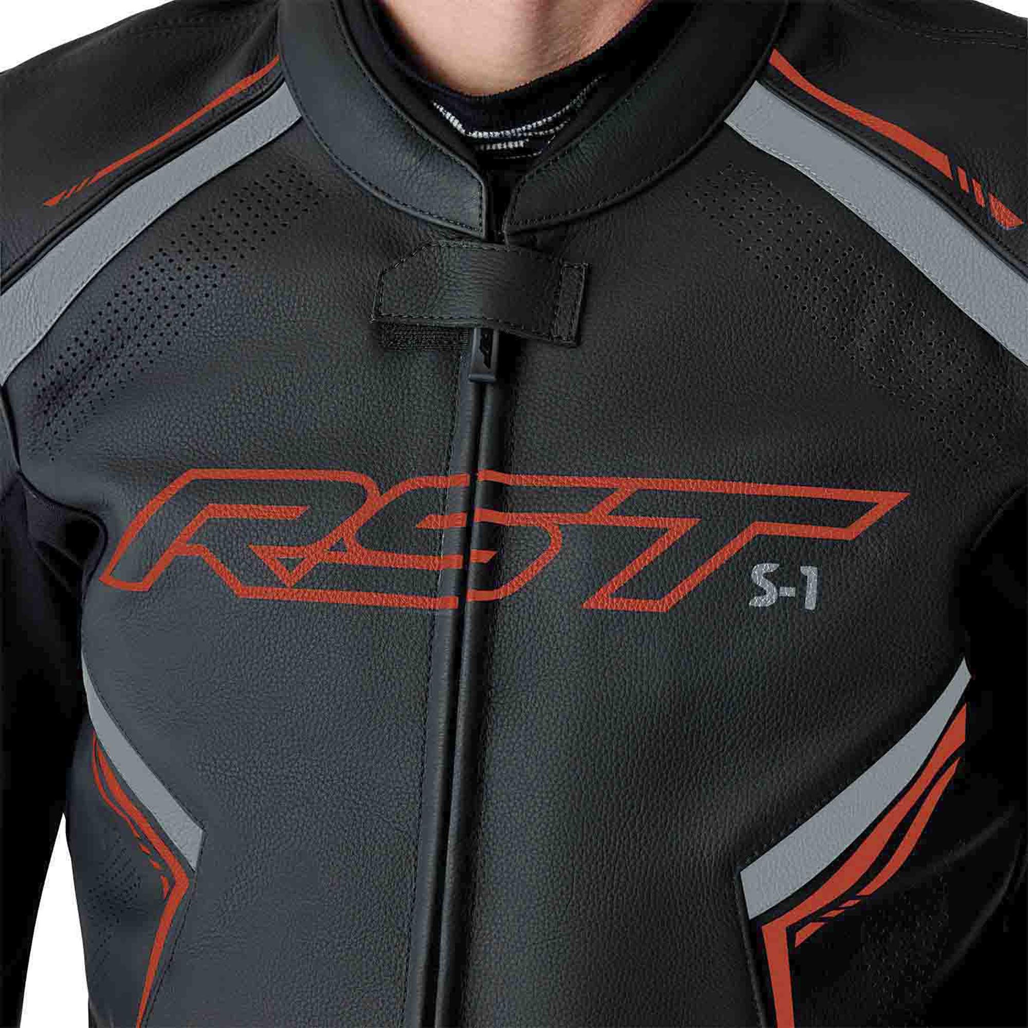 RST S1 D3O Veste en cuir de moto perforée noir/rouge 56 Figure 4
