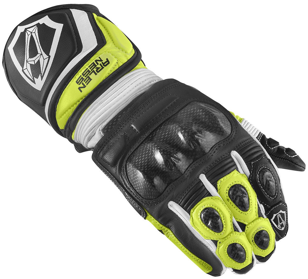 Arlen Ness Monza 2.0 Motorcykel handsker sort/hvid/neongul M Figur 1
