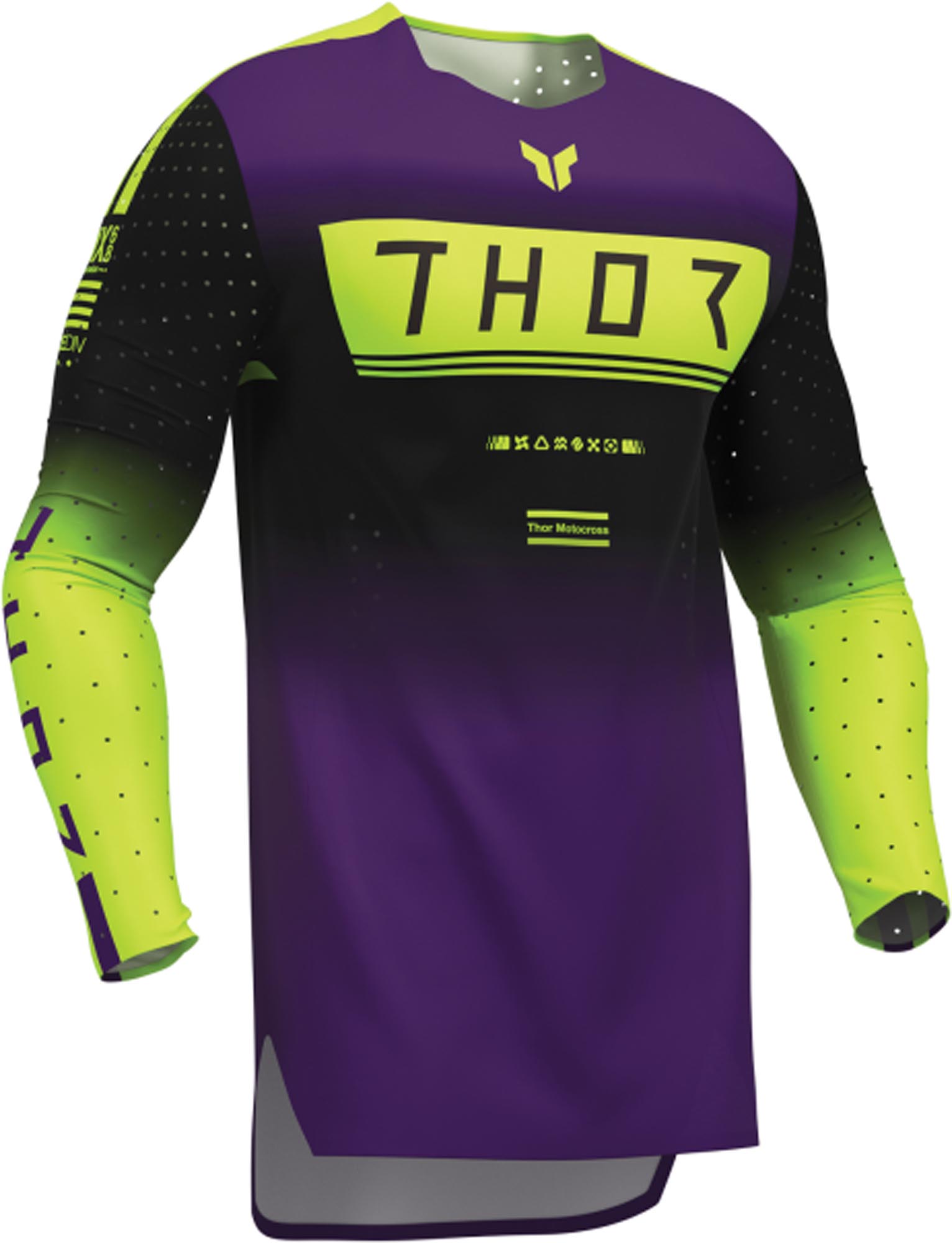 Thor Sportmode Geo Φανέλα μοτοκρός μωβ/κίτρινο L Γράφημα 3