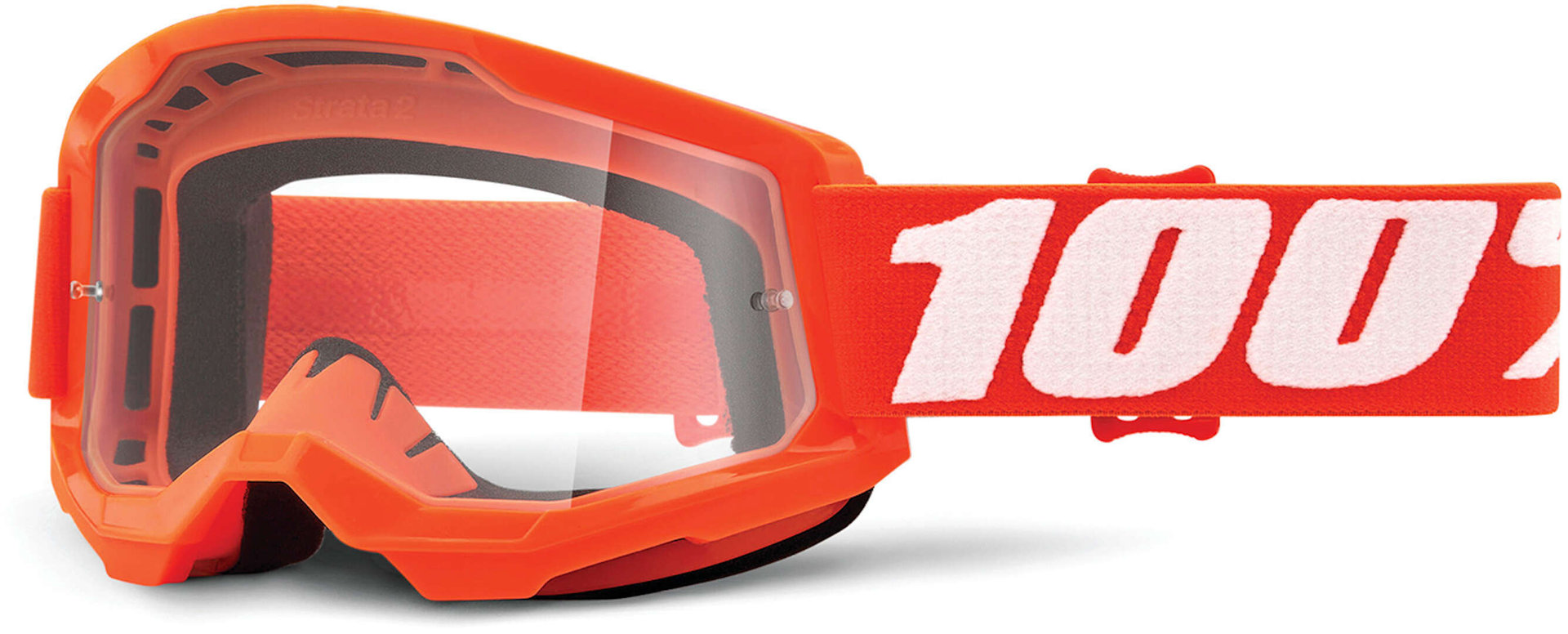 100% Strata 2 Clear Ochelari de motocross portocaliu/alb Figura 1