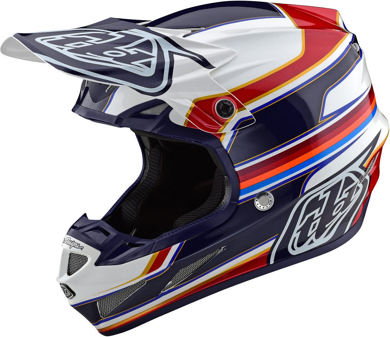 Troy Lee Designs SE4 Speed MIPS Capacete de Motocross branco/vermelho/azul S Figura 1