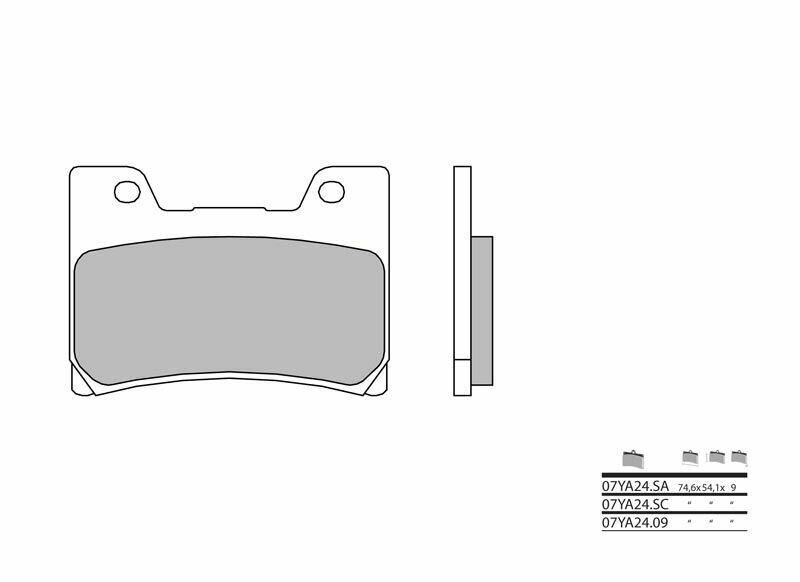 Brembo S.p.A. Sintrade bromsbelägg i metall - 07YA24SA Figur 1
