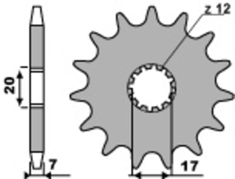 PBR Steel Standard Front Sprocket 2064 - 428 Figure 2