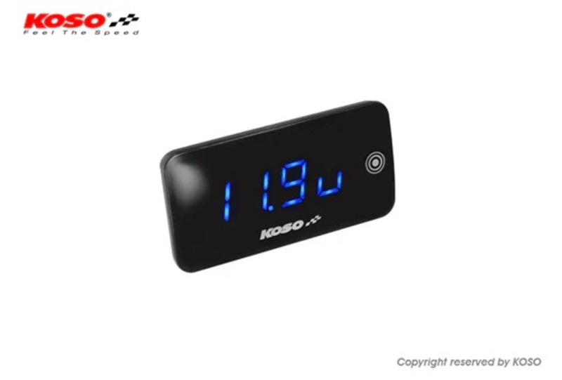 KOSO Voltmetru/Termometru Slim Line Noua Generație Albastră Figura 2