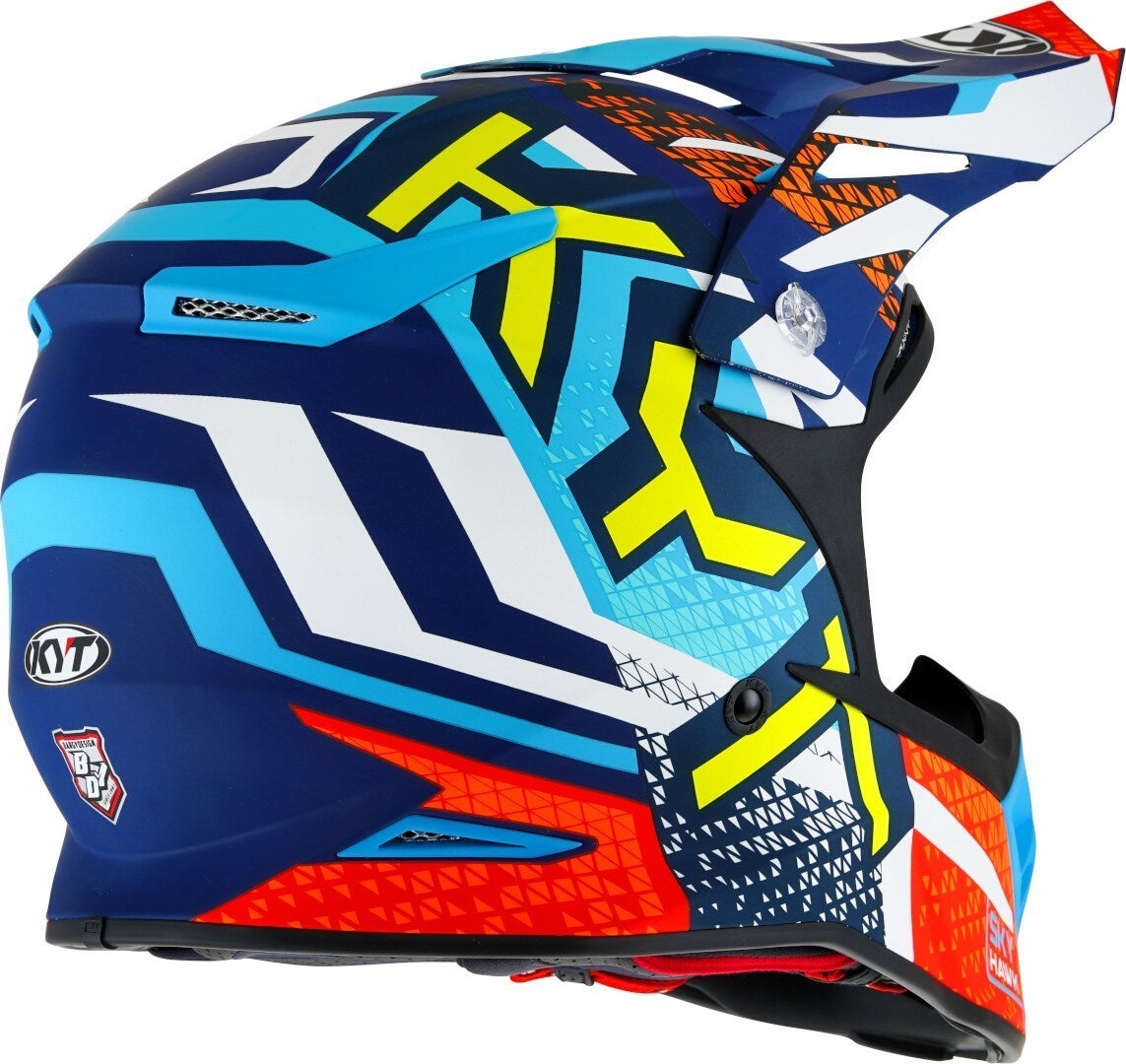 KYT Skyhawk Hyperflow Casque de motocross bleu mat/rouge XL (61/62) Figure 4