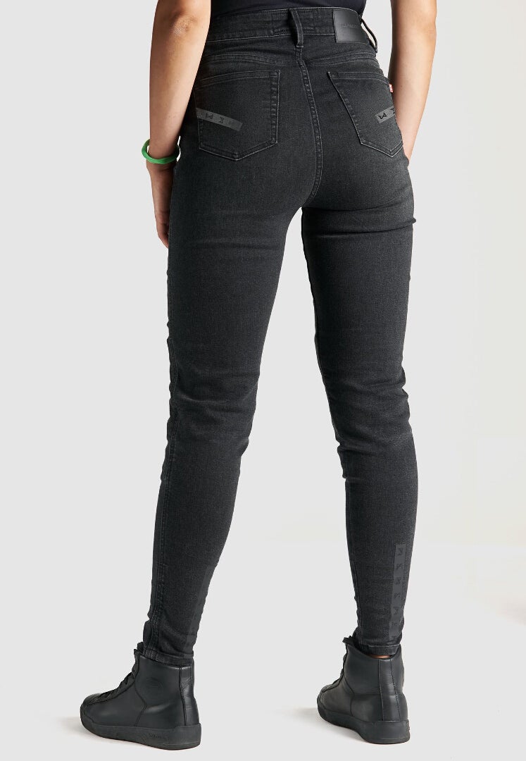 Pando Moto Kusari Cor Dame Motorcykel Jeans Sort 30 L32 Figur 4
