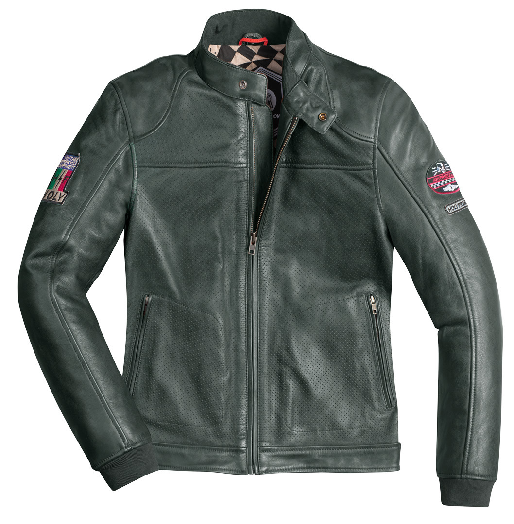 HolyFreedom Due Jachetă de piele de motocicletă Verde închis XL Figura 1