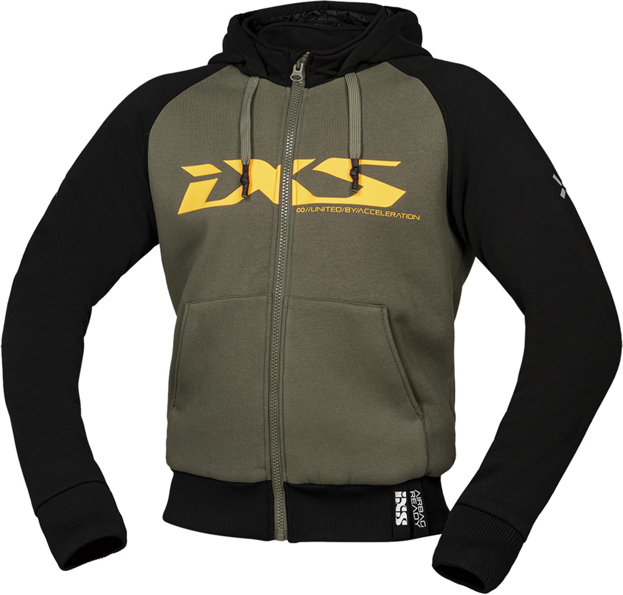 IXS Rapid 1.0 Sweat à capuche zippé de moto Vert/Orange XL Figure 1