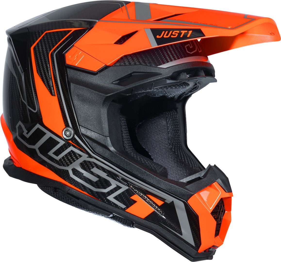 Just1 J22 Carbon Fluo 2.0 Motocross hjelm orange/sort M (57/58) Figur 5