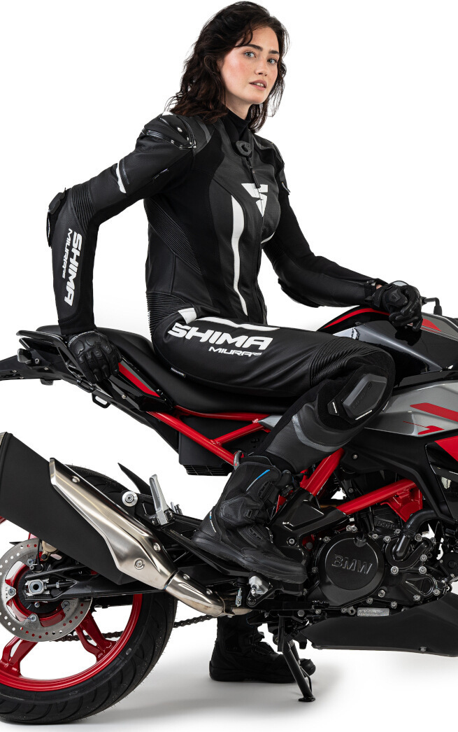 SHIMA Miura RS Costum de piele de motocicletă One Piece pentru doamne alb/negru 42 Figura 5