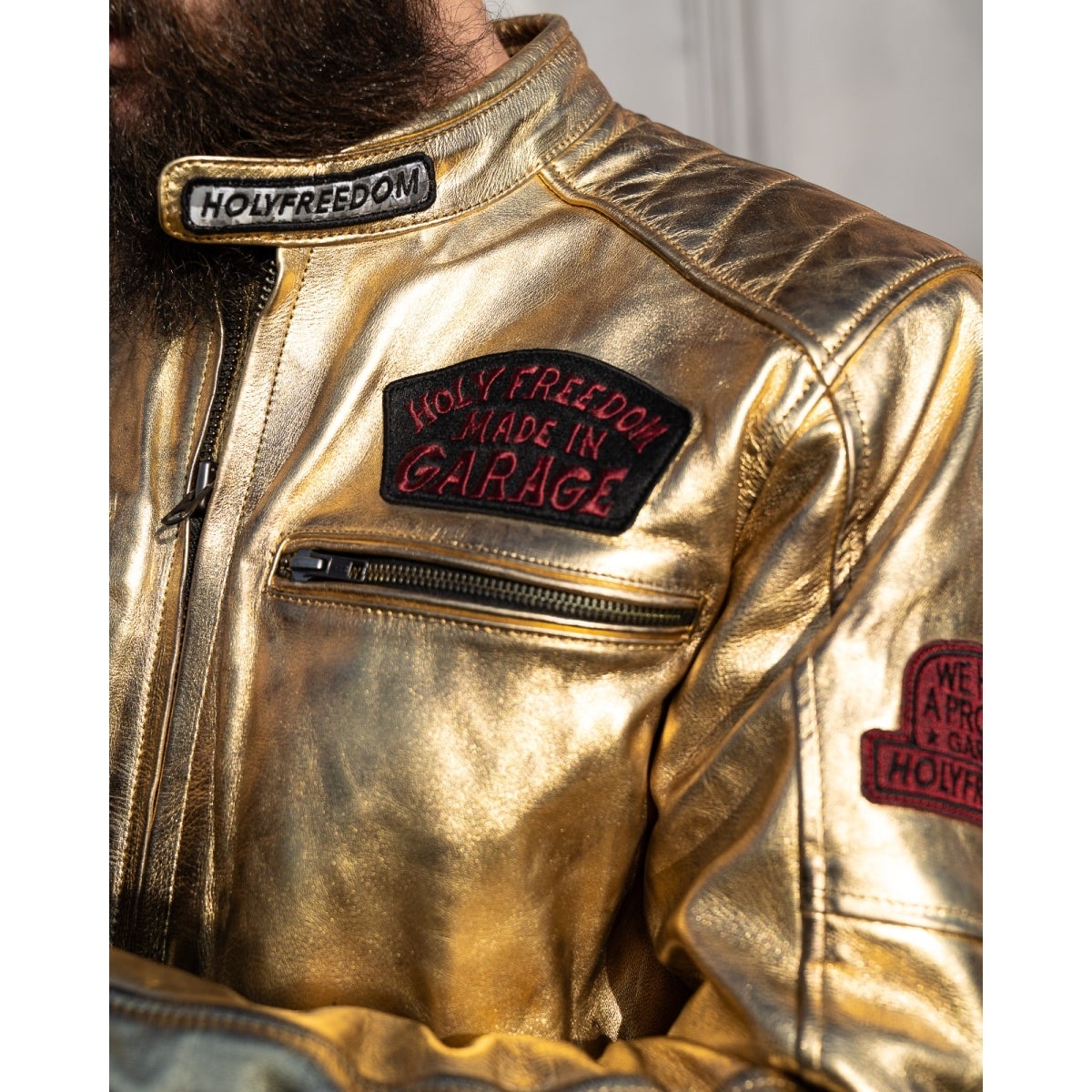 HolyFreedom Zero Lingotto Motorrad Lederjacke S Abbildung 15