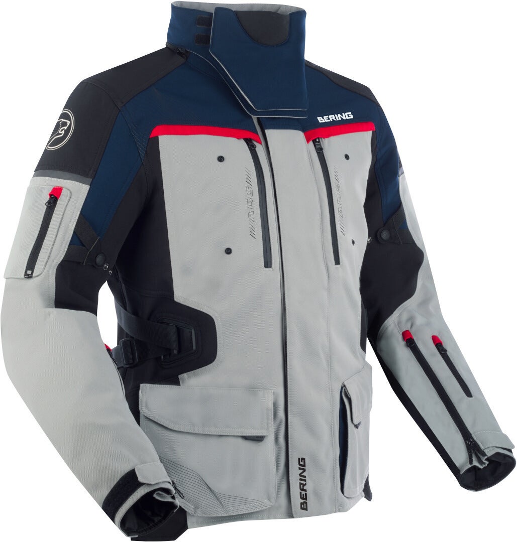 Bering Freeway waterdichte motorfiets textiel jas grijs/blauw 4XL Figuur 1