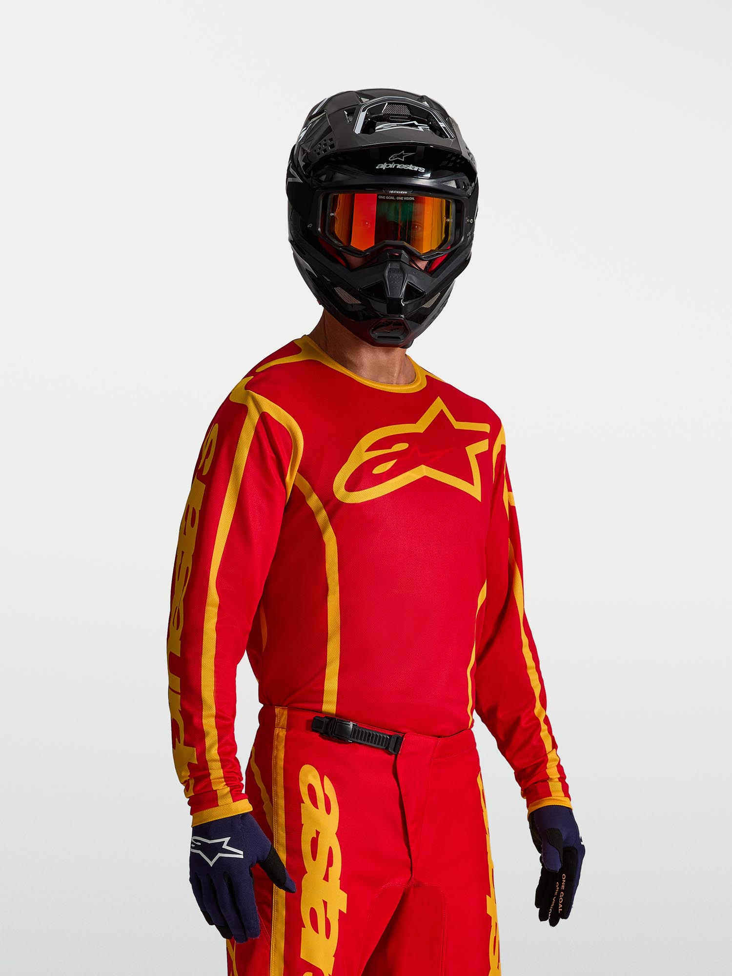 Alpinestars Fluid Apex V2 Motocrosstrøje rød/guld L Figur 4