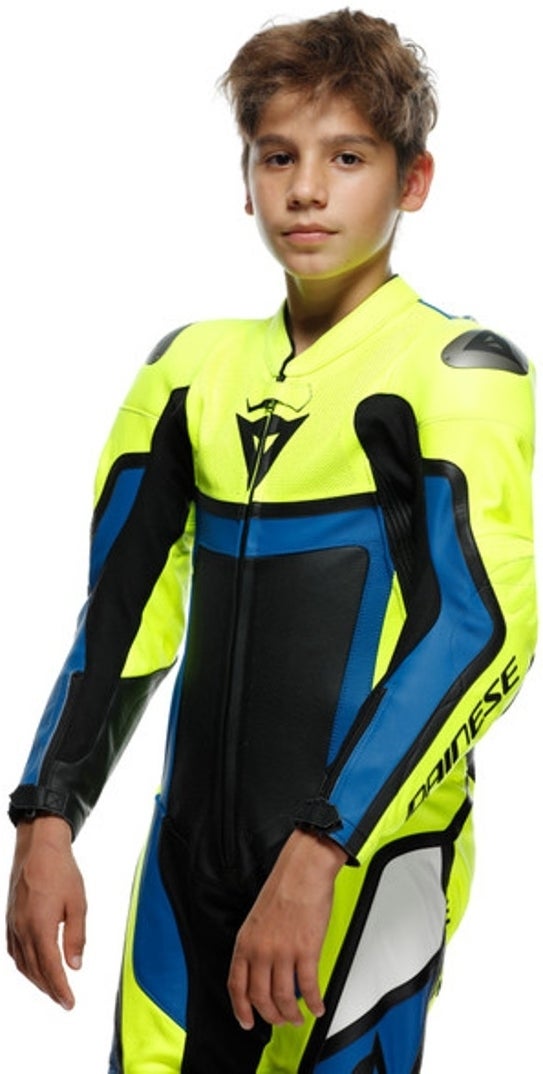 Dainese Gen-Z Abito in pelle perforata monopezza per bambini blu/giallo 170 Figura 14