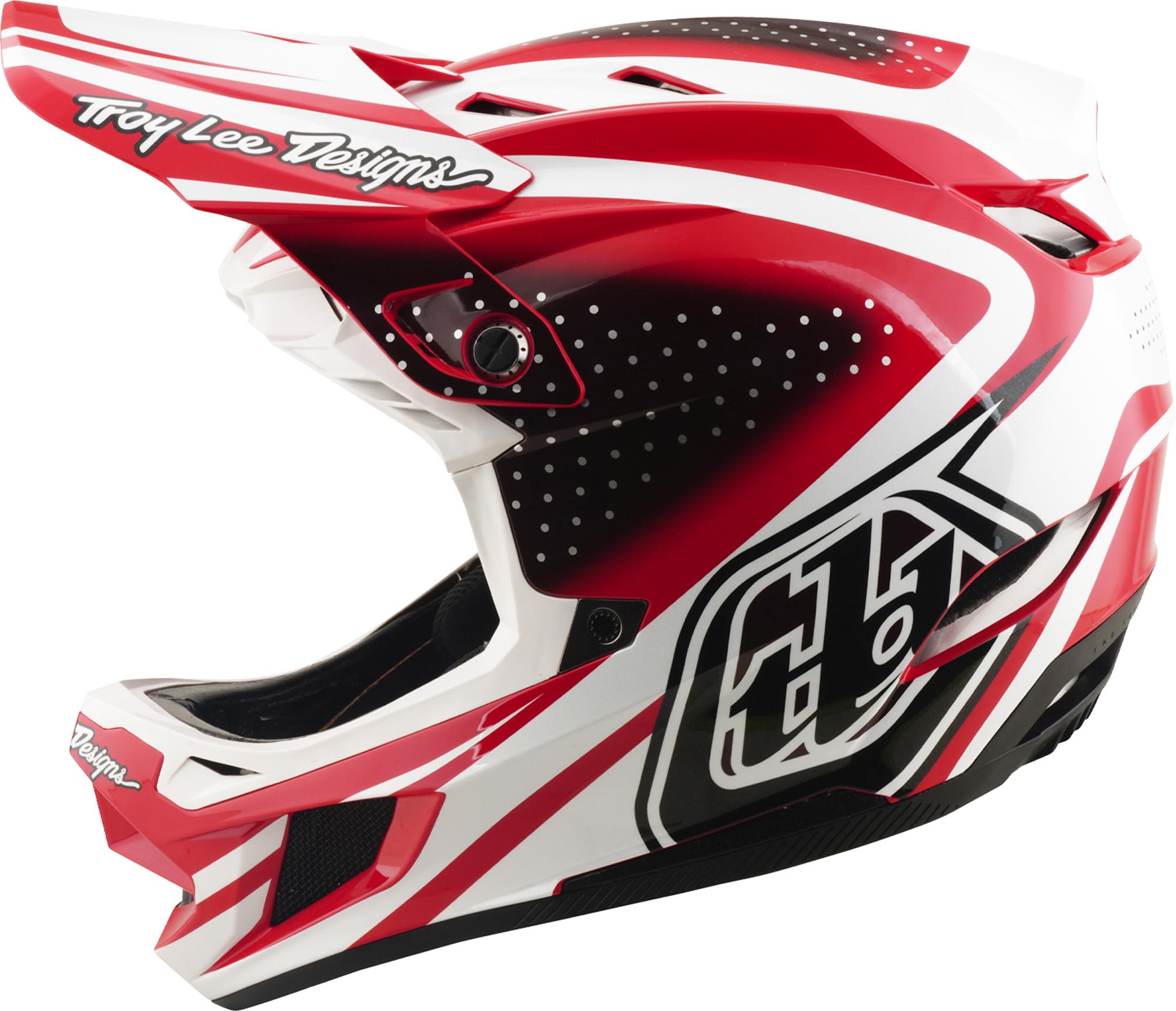 Troy Lee Designs D4 Polyacrylite MIPS The Line Downhill Helm rot/weiß S (55/56) Abbildung 6