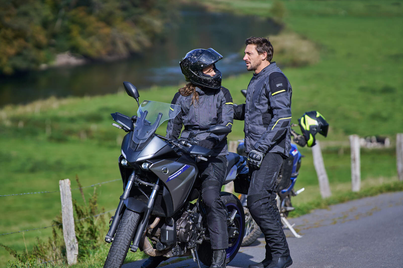 Richa Infinity 3 imperméable à l’eau dames moto textile veste Gris/Noir/Jaune M Figure 10