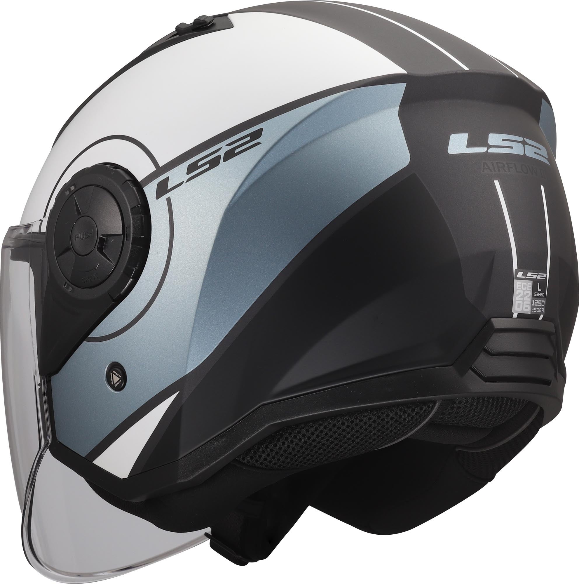 LS2 OF616 Airflow II Cover Jet Helmet grey/blue XL (61/62) Figure 3