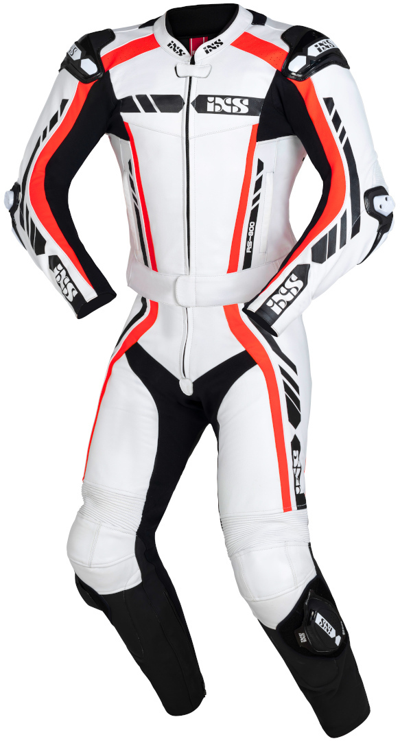 IXS Sport RS-800 1.0 Costum de piele de motocicletă în două piese Alb/Negru/Roșu 50 Figura 1