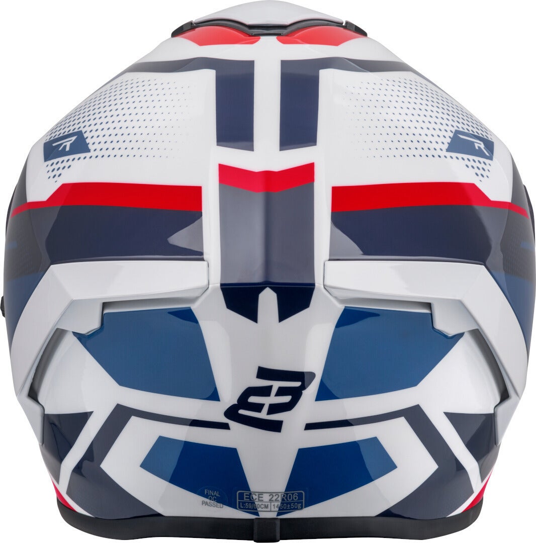 Bogotto Phantom Codex Glasvezel helm wit/blauw/rood S Figuur 9