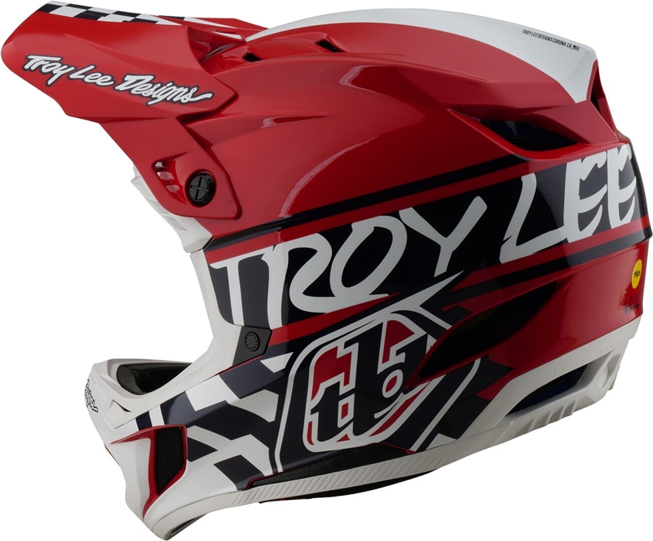 Troy Lee Designs D4 Mips Fifty-50 Polyacrylite Downhill Helm white/red S (55/56) Figure 7