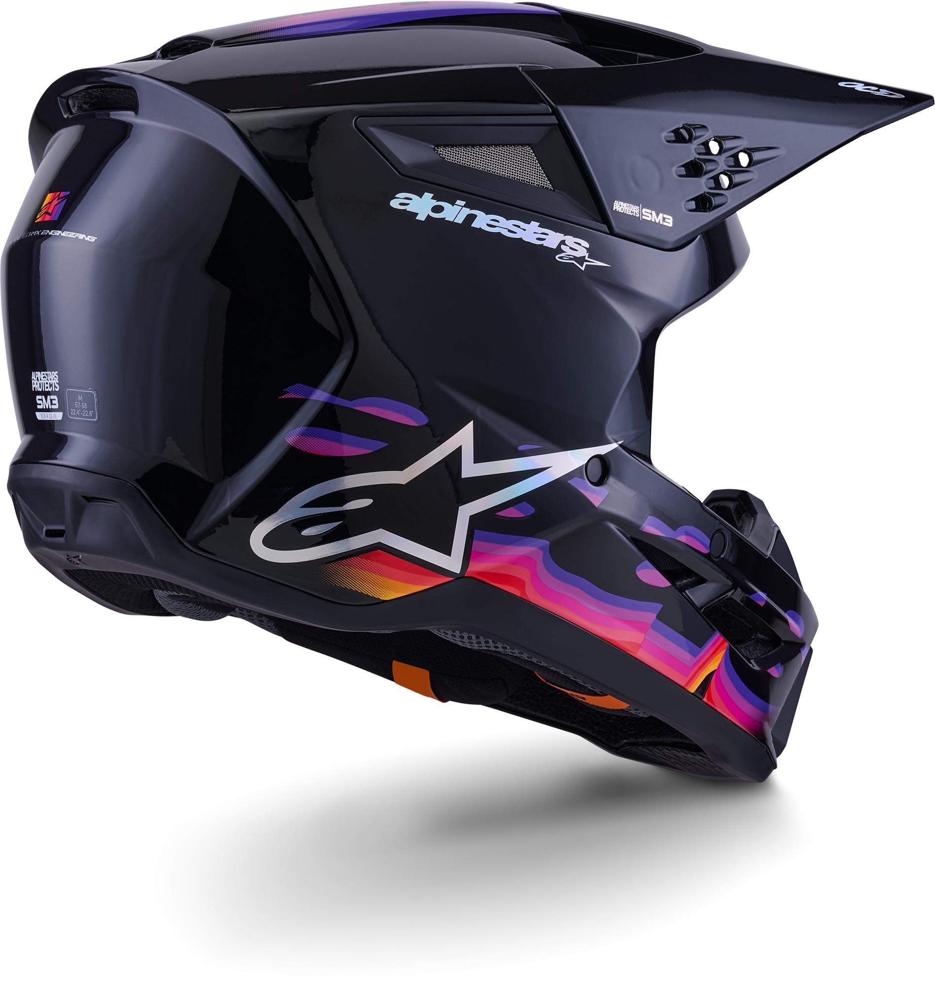 Alpinestars S-M3 Force Motocross Helm schwarz M (57/58) Abbildung 7
