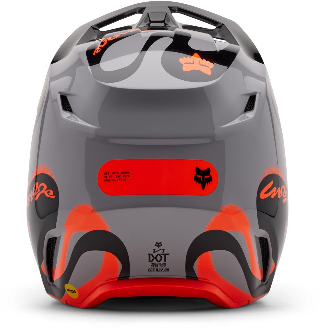FOX V1 Emotion Motocross Helm schwarz/grau/orange S (55/56) Abbildung 4