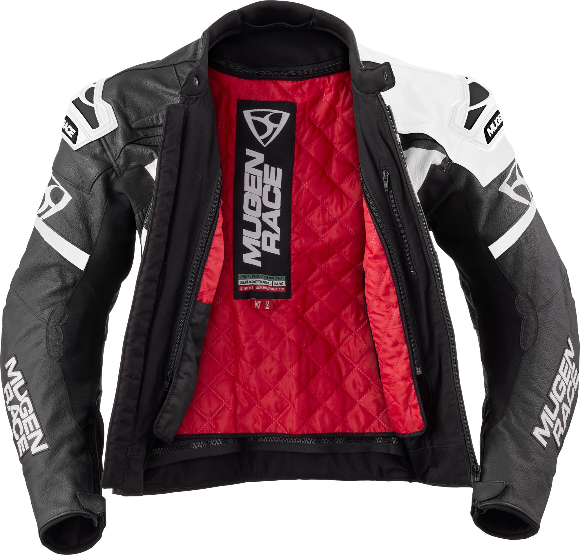 MUGENRACE Aggressore Motorcycle Leather Jacket black/white 54 Figure 4