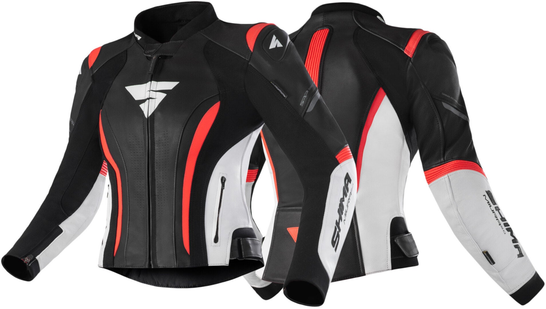SHIMA Miura 2.0 Ladies Motorcycle Leather Jacket black/white/red 36 Figure 3