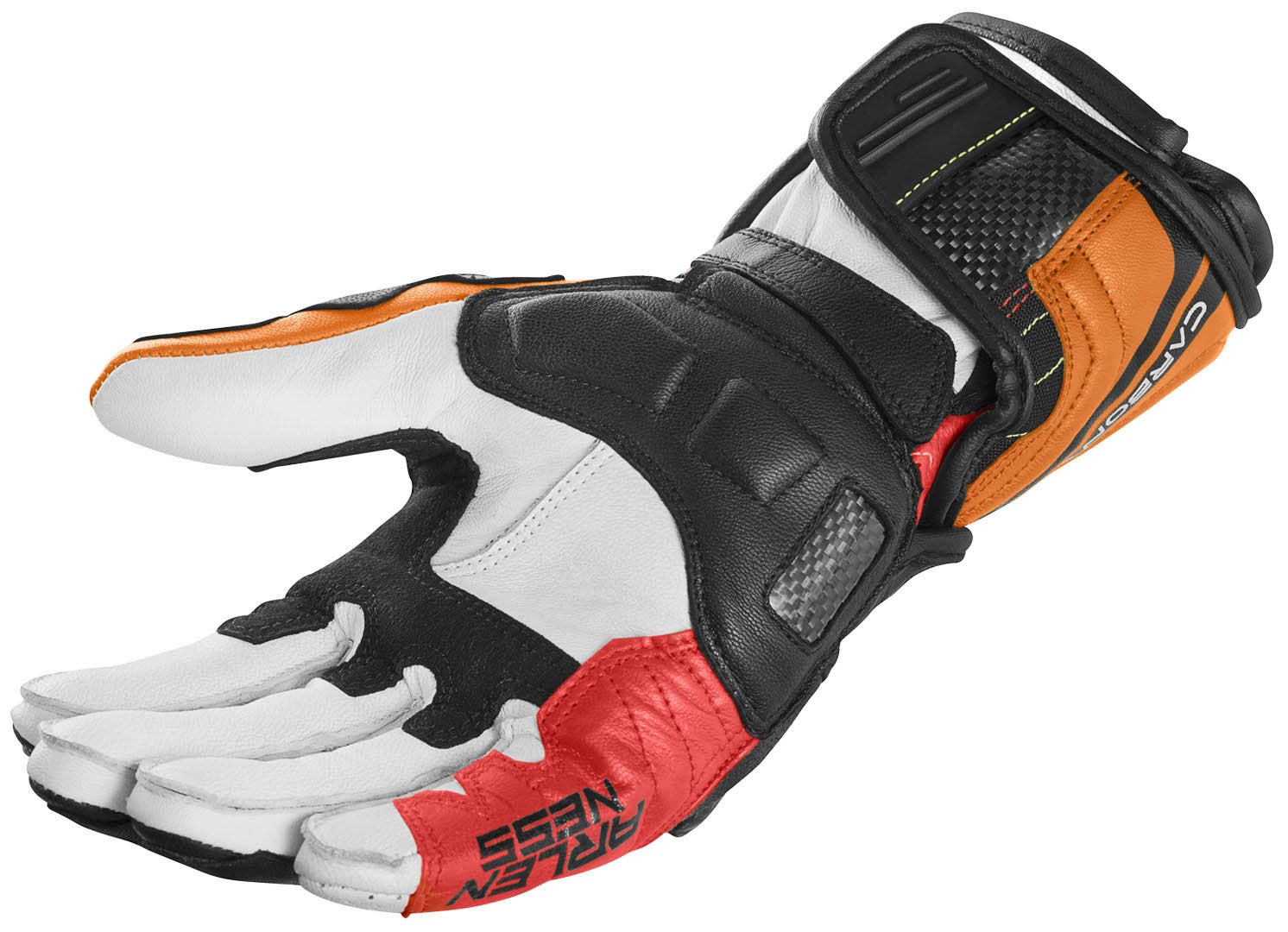 Arlen Ness RG-X Motorcykelhandsker sort/hvid/orange M Figur 2