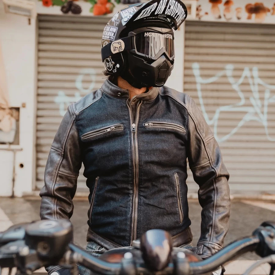 HolyFreedom Zero Denim Motorcycle Leather/Textile Jacket XL Figure 4
