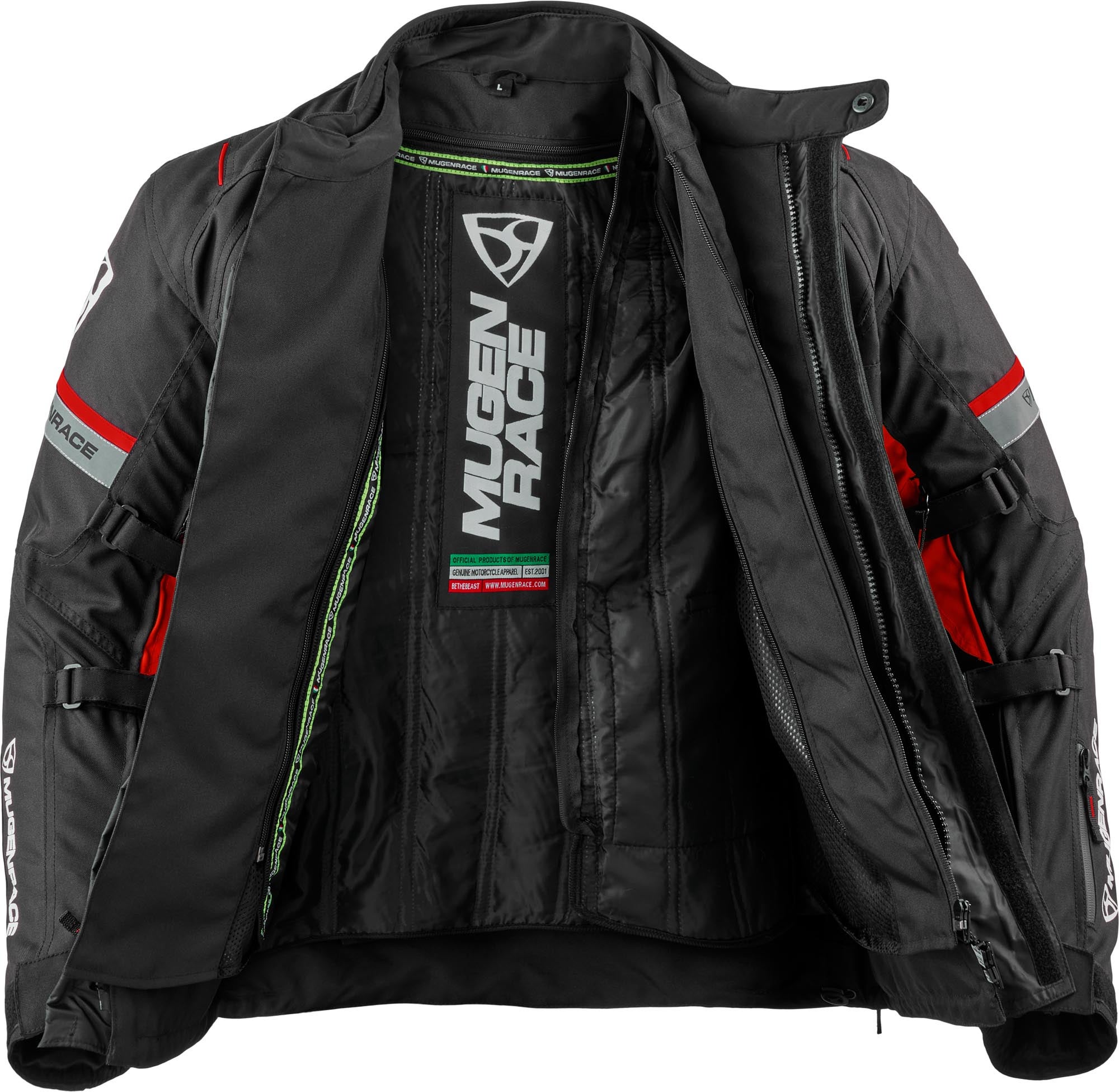 MUGENRACE T-Uno waterproof Motorcycle Textile Jacket black/red XL Figure 3