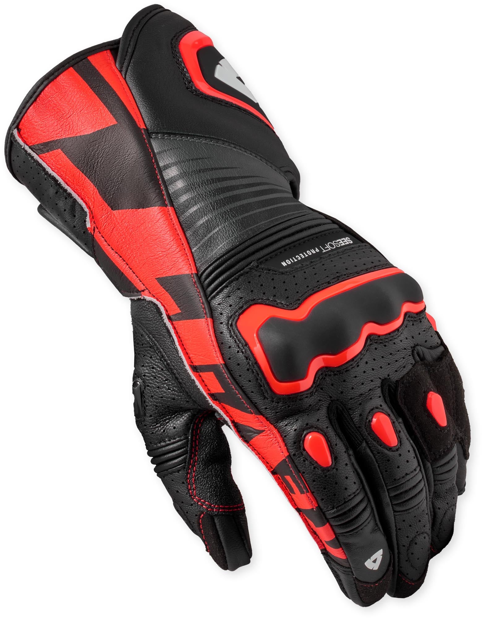 Revit Argon 3 Guanti da motocicletta perforati nero/rosso neon 2XL Figura 3