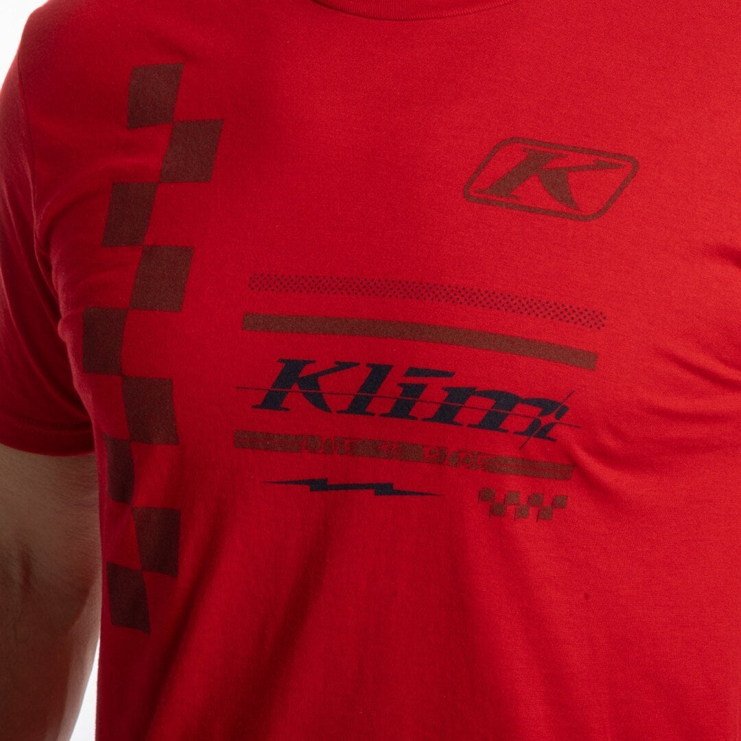 Klim Checkered Flag Tri-Blend Triko červená/hnědá M Obrázek 2