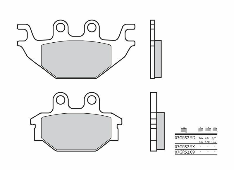 Brembo S.p.A. Vägbromsbelägg kolkeramik - 07GR5209 Figur 2