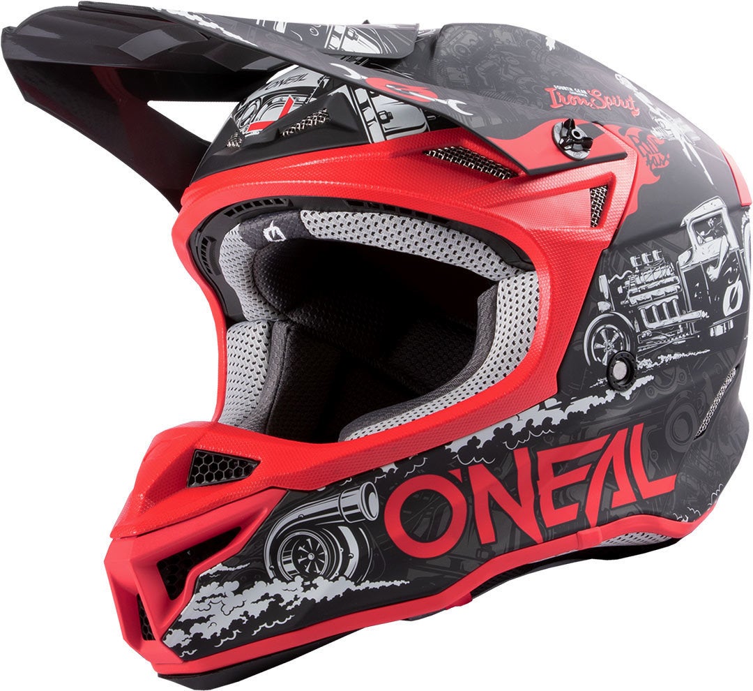 Oneal 5Series Polyacrylite HR Motocross Helm schwarz/rot S (55/56) Abbildung 1
