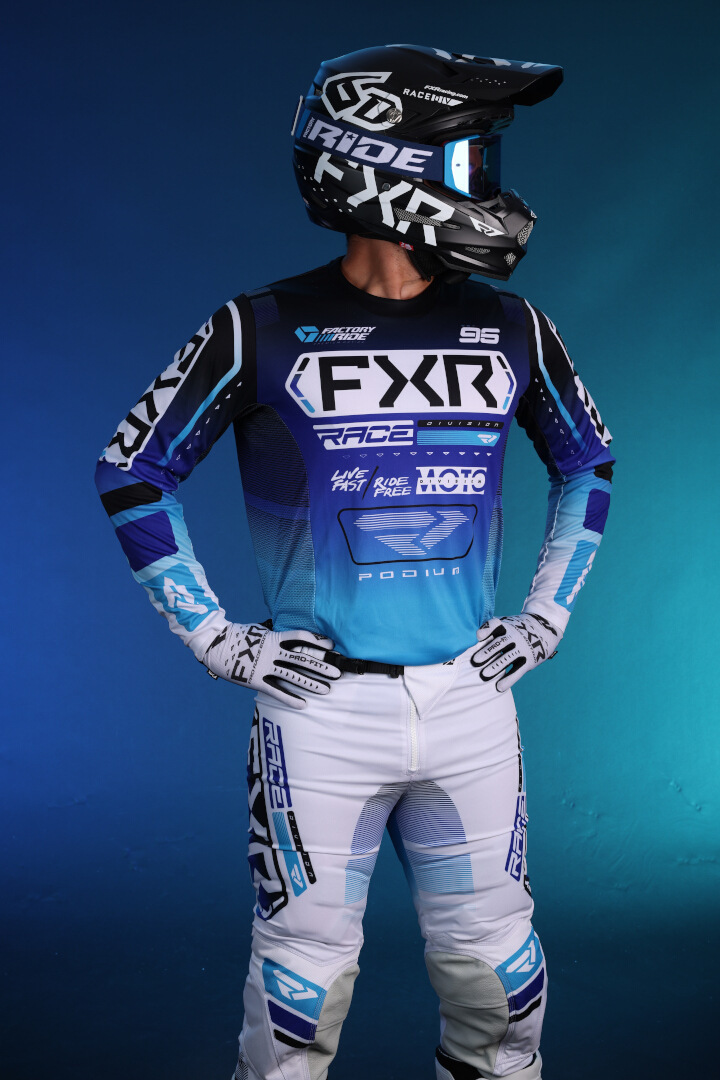 FXR Podium 2025 Motocross tröja blå/svart/vit XS Figur 3