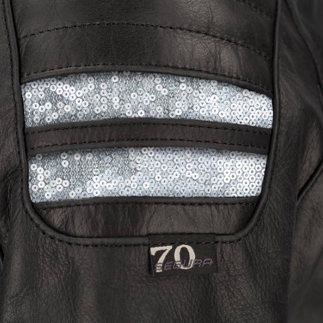 Segura Stripe Damen Motorrad Lederjacke schwarz/silber 40 Abbildung 5