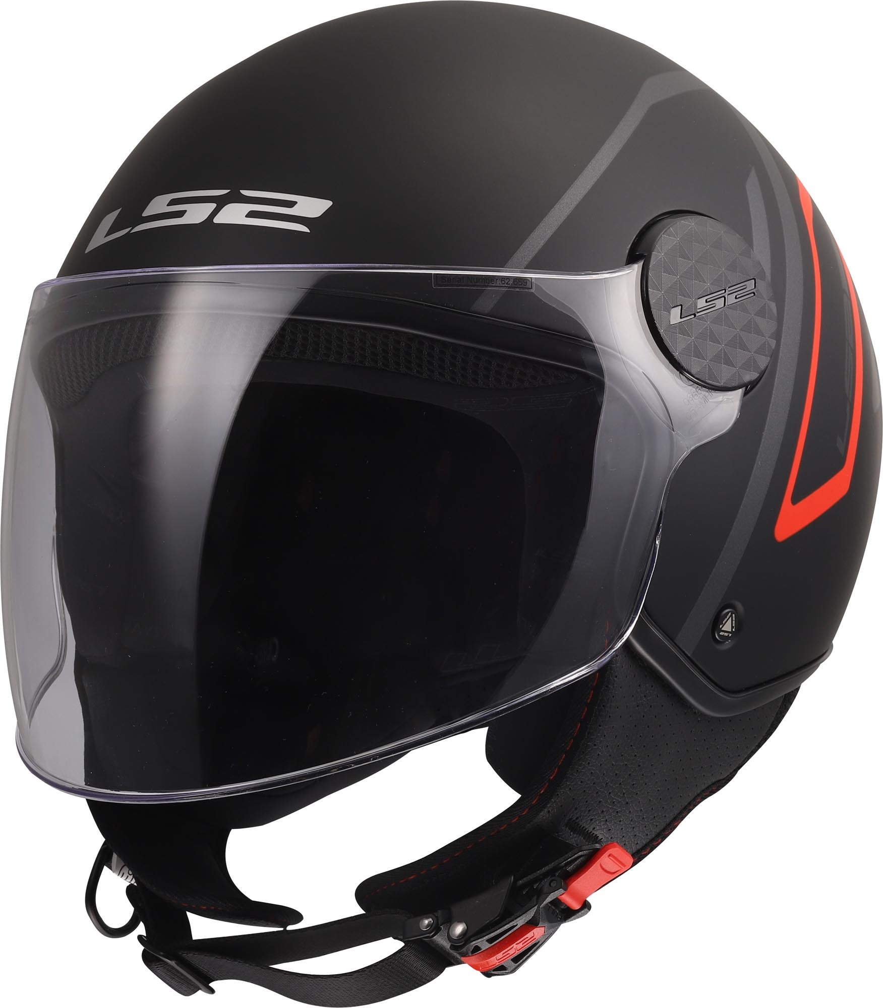 LS2 OF558 Sphere Lux II Minim Open-Face Helmet black/red XXL (63/64) Figure 1