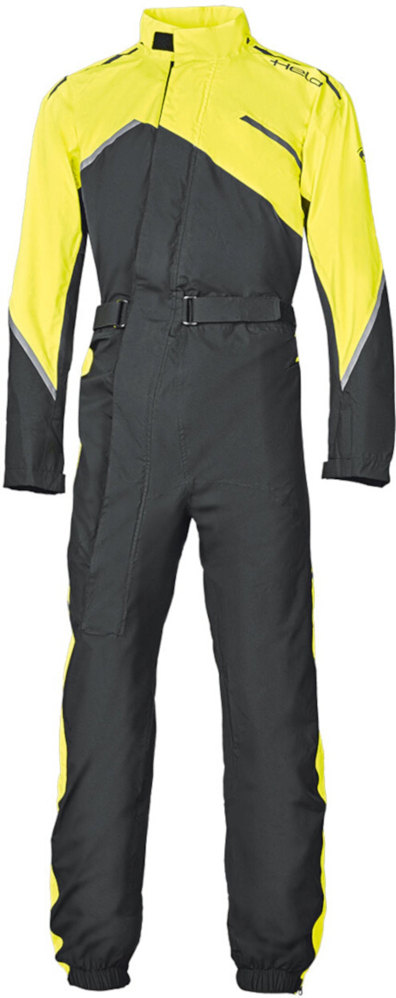 Held Monsun II One Piece Motorcycle Rain Suit black/yellow Short XXL Figure 1