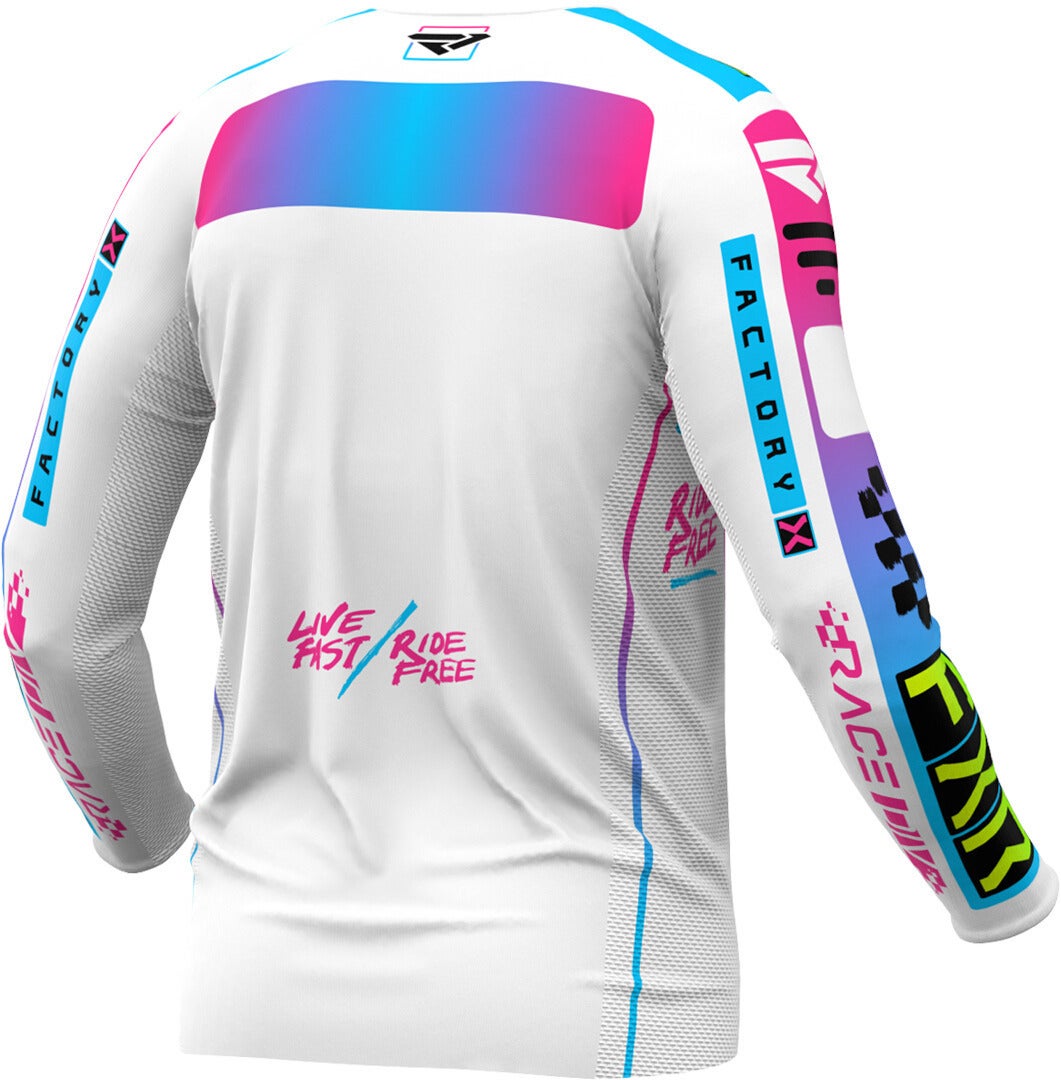 FXR Podium Gladiator 2024 Motokrosový dres bílá/černá/modrá XL Obrázek 2