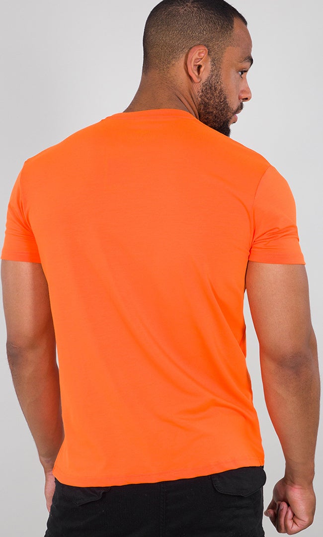 Alpha Industries Basic T Small Logo T-Shirt Neon Orange XS Figur 2
