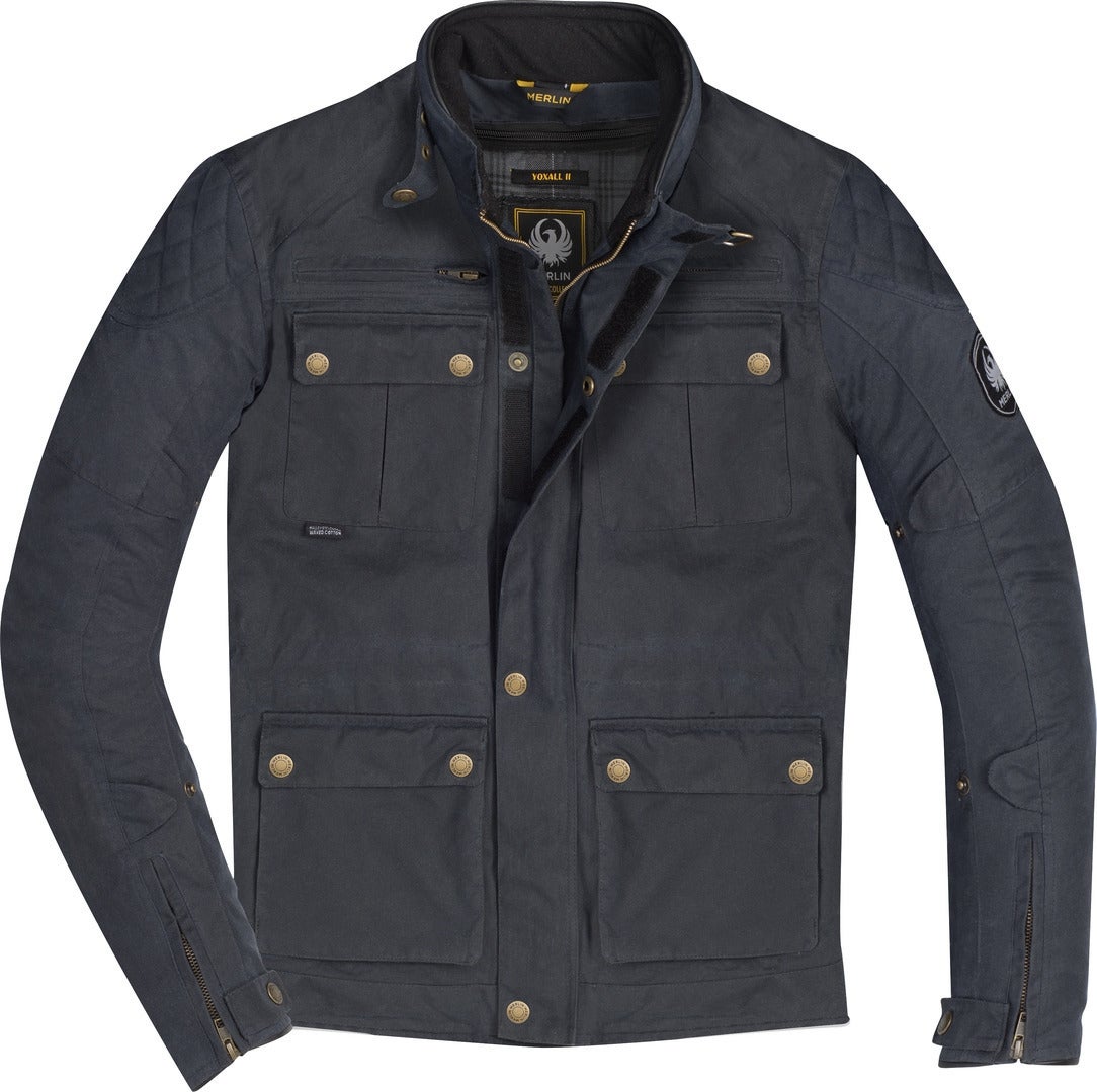 Merlin Yoxall II Motorcycle Waxed Jacket navy blue L Figure 1